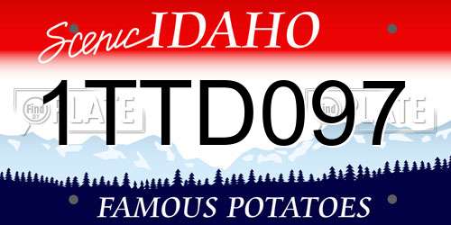 1TTD097 Idaho License Plate