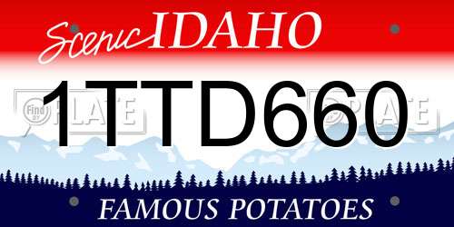 1TTD660 Idaho License Plate