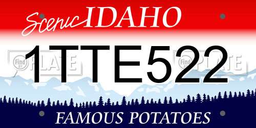 1TTE522 Idaho License Plate