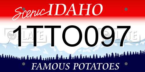1TTO097 Idaho License Plate