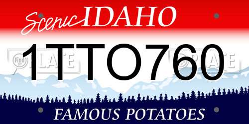 1TTO760 Idaho License Plate