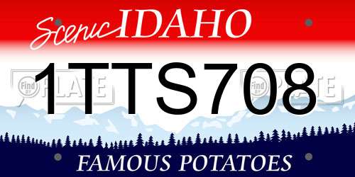 1TTS708 Idaho License Plate