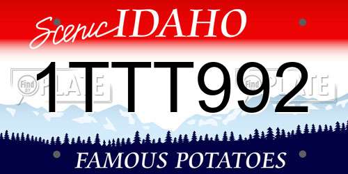 1TTT992 Idaho License Plate