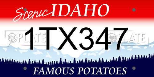 1TX347 Idaho License Plate