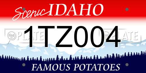 1TZ004 Idaho License Plate