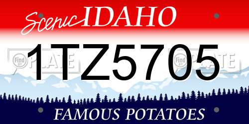 1TZ5705 Idaho License Plate