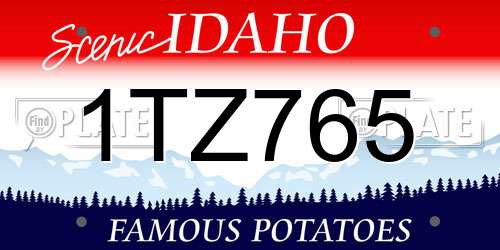1TZ765 Idaho License Plate