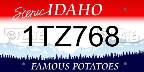 1TZ768 Idaho License Plate