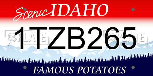 1TZB265 Idaho License Plate