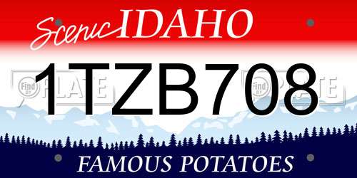 1TZB708 Idaho License Plate