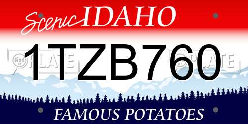 1TZB760 Idaho License Plate