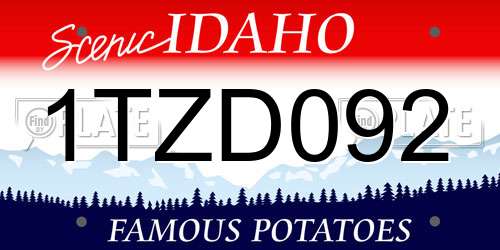 1TZD092 Idaho License Plate