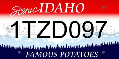 1TZD097 Idaho License Plate