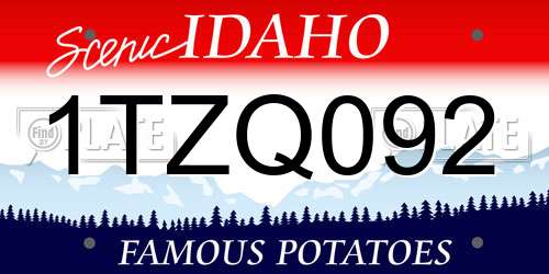 1TZQ092 Idaho License Plate