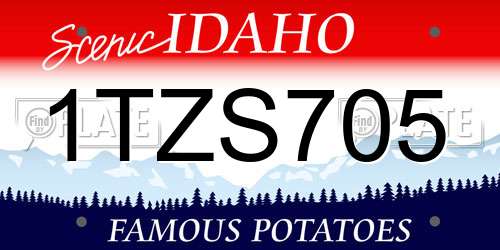 1TZS705 Idaho License Plate