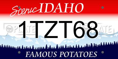 1TZT68 Idaho License Plate