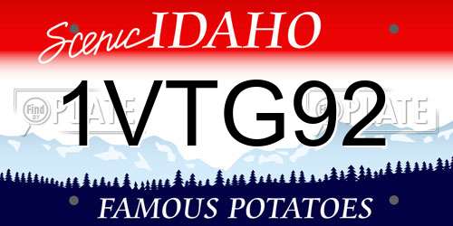 1VTG92 Idaho License Plate