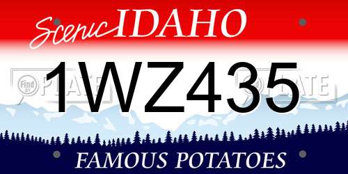 1WZ435 Idaho License Plate