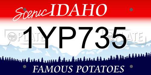 1YP735 Idaho License Plate