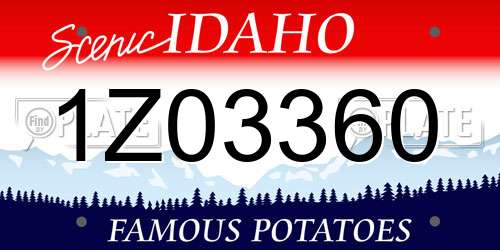 1Z03360 Idaho License Plate