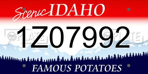 1Z07992 Idaho License Plate