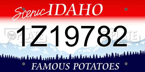 1Z19782 Idaho License Plate
