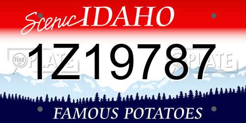 1Z19787 Idaho License Plate