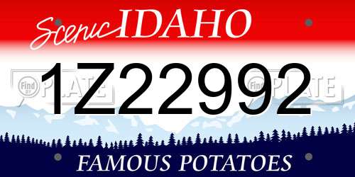 1Z22992 Idaho License Plate