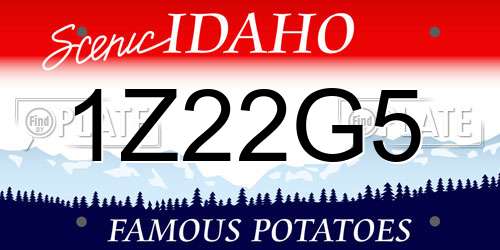 1Z22G5 Idaho License Plate