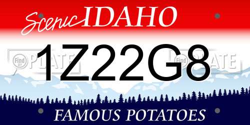 1Z22G8 Idaho License Plate