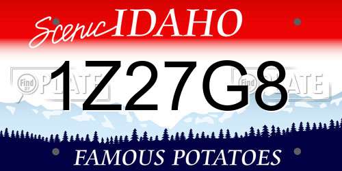 1Z27G8 Idaho License Plate