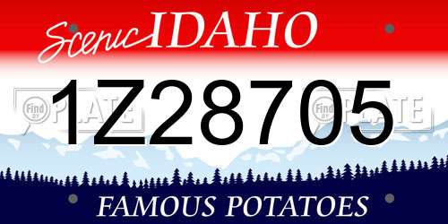 1Z28705 Idaho License Plate