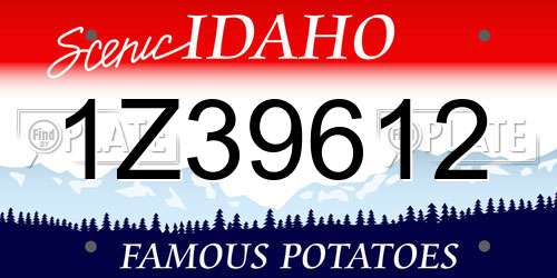 1Z39612 Idaho License Plate