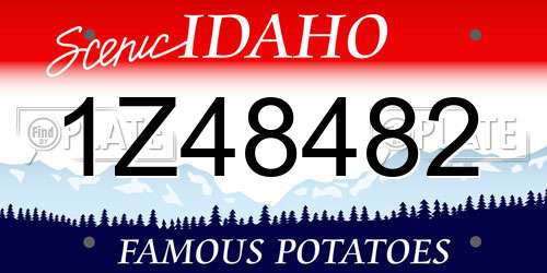 1Z48482 Idaho License Plate