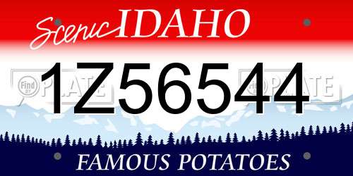 1Z56544 Idaho License Plate