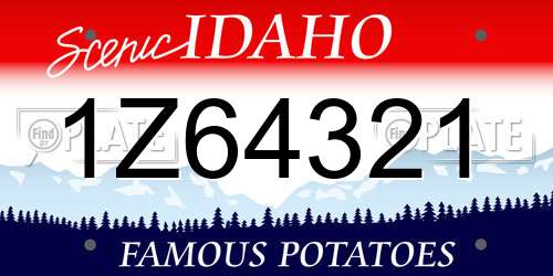 1Z64321 Idaho License Plate