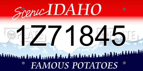 1Z71845 Idaho License Plate