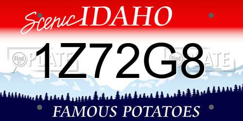 1Z72G8 Idaho License Plate
