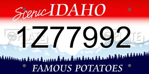 1Z77992 Idaho License Plate
