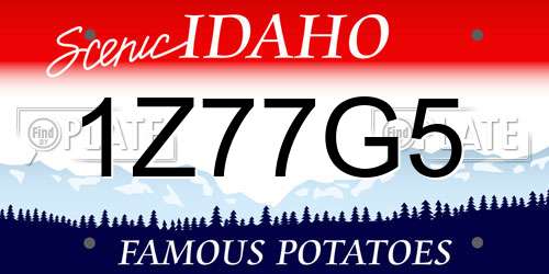 1Z77G5 Idaho License Plate