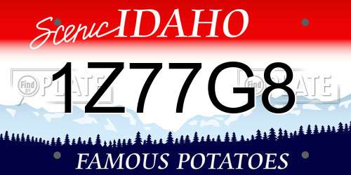 1Z77G8 Idaho License Plate