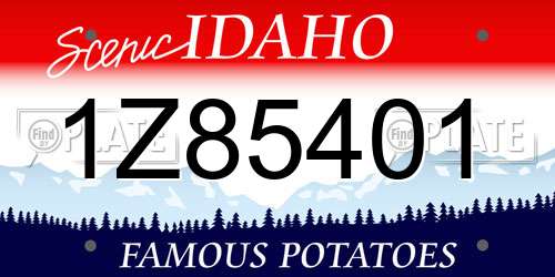 1Z85401 Idaho License Plate