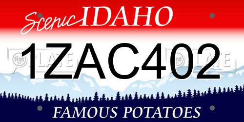 1ZAC402 Idaho License Plate