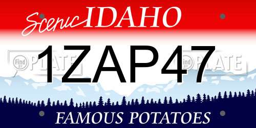 1ZAP47 Idaho License Plate