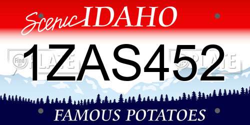 1ZAS452 Idaho License Plate
