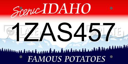 1ZAS457 Idaho License Plate