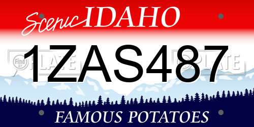 1ZAS487 Idaho License Plate