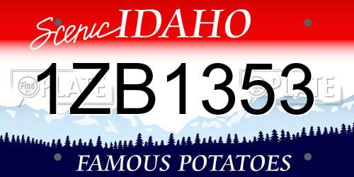 1ZB1353 Idaho License Plate