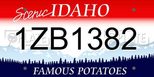 1ZB1382 Idaho License Plate
