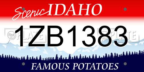 1ZB1383 Idaho License Plate